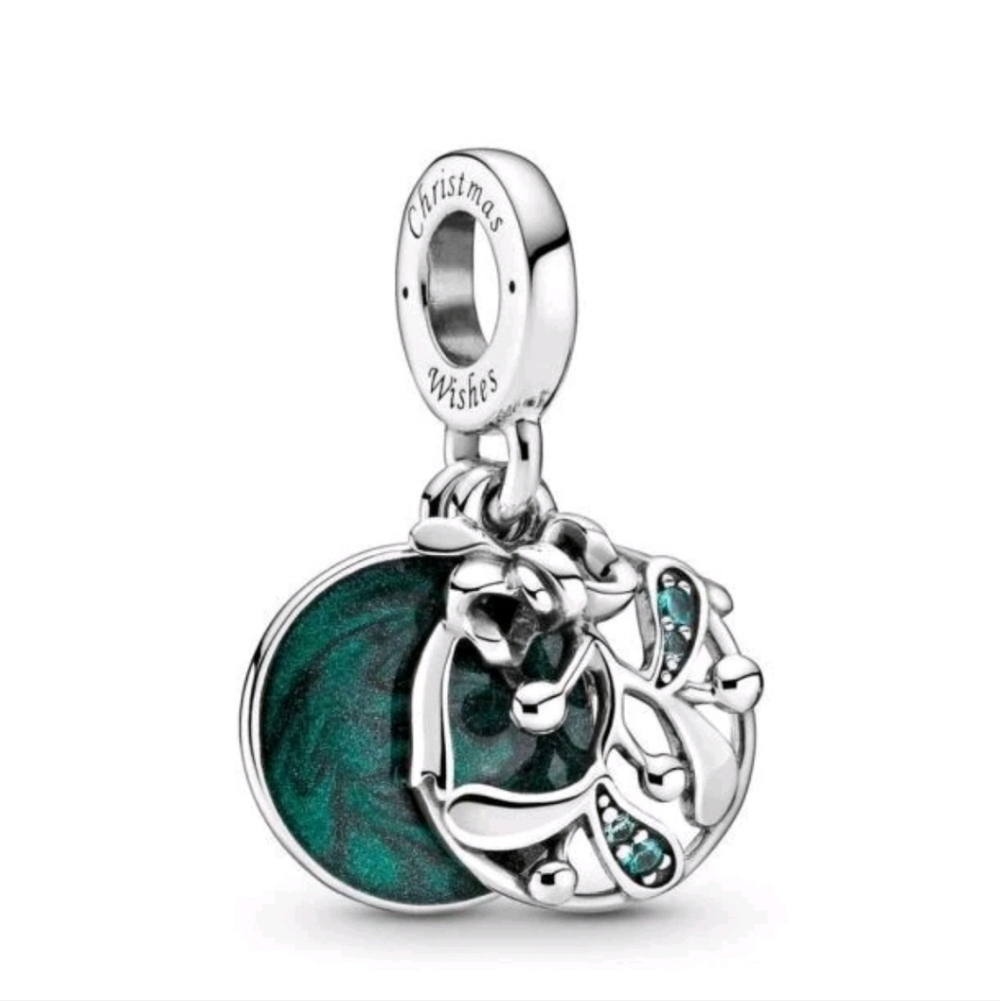Pandora Christmas Mistletoe Sterling Silver Charm